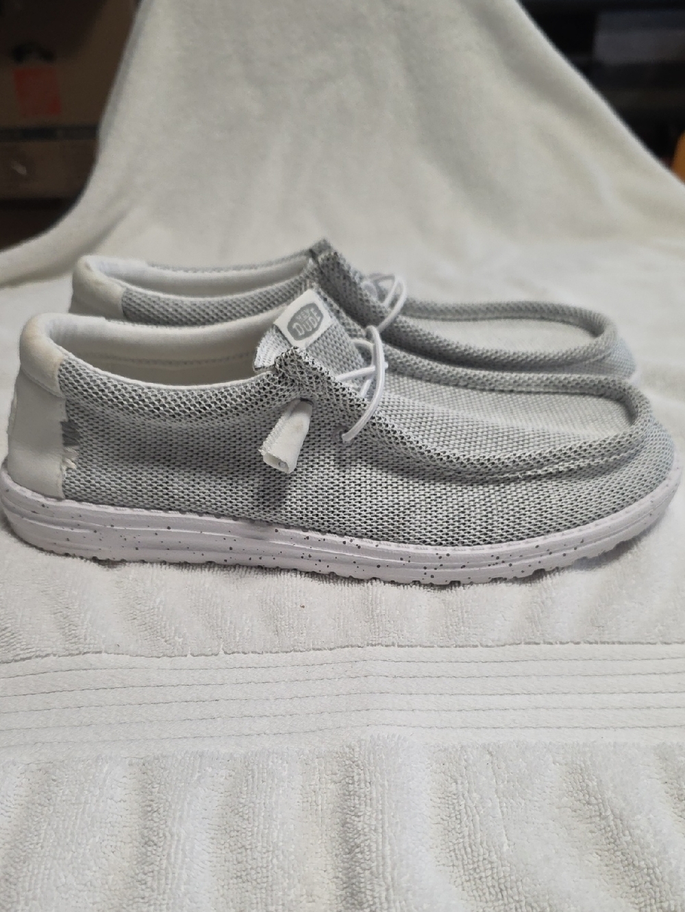 Hey Dude Wally Sox Stone White Slip-On Loafers Men's Size 11